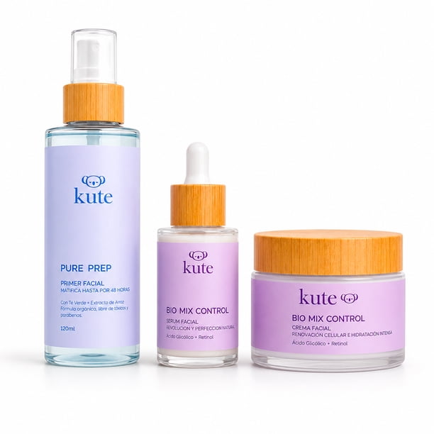 Kute Kit Skin Reset Skincare con Retinol Acido Glicolico y Desmaquillante