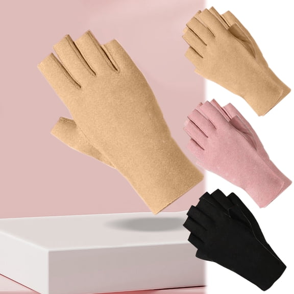 YABCSAZ Women's Half Finger Gloves Touch Screen Winter Warm German Velvet Cold Protection Knitted Gloves for Outdoor Driving Cycling Fashionable, Pink