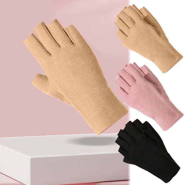 Guantes De Poliéster Guantes táctiles de terciopelo alemán de medio dedo para mujer, ideales para invierno, protección Rkxzt