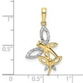thumbnail image 2 of 14k and White Rhodium Sparkle-Cut Dragonflies Pendant Necklace 29.19x15.83mm Wide 1.12mm Thick Pendant for Women, 2 of 2