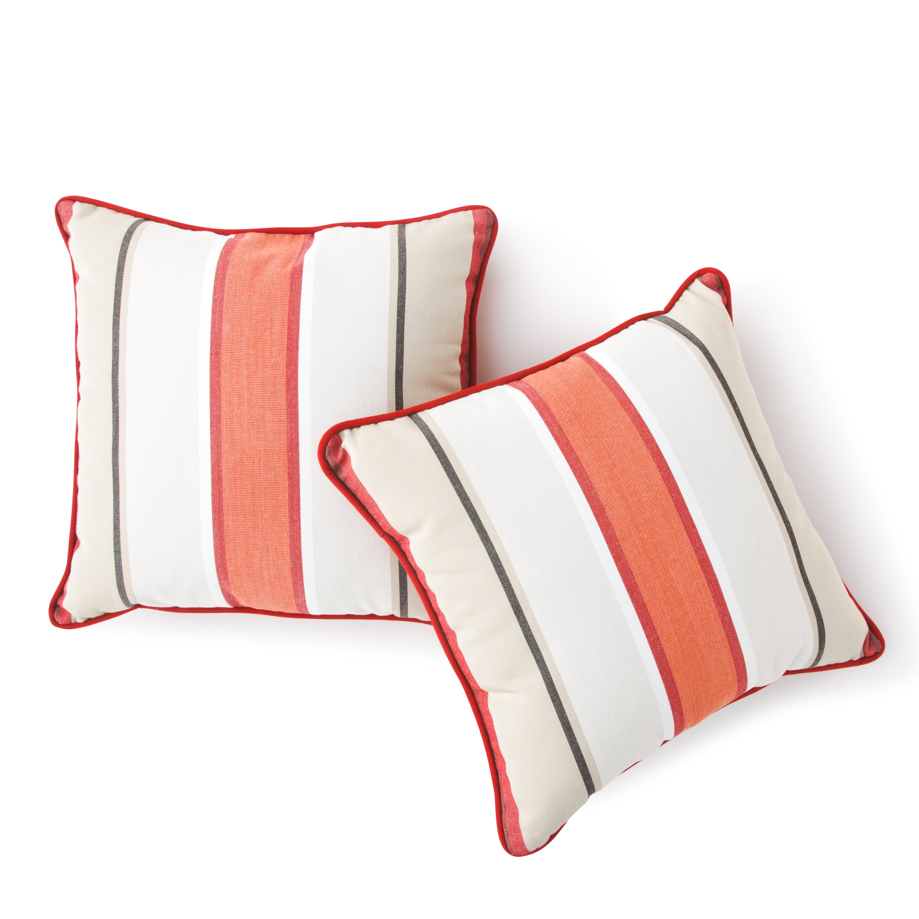 Better Homes & Gardens 2Pack Striped Outdoor Pillows in Red, 18" x 18"