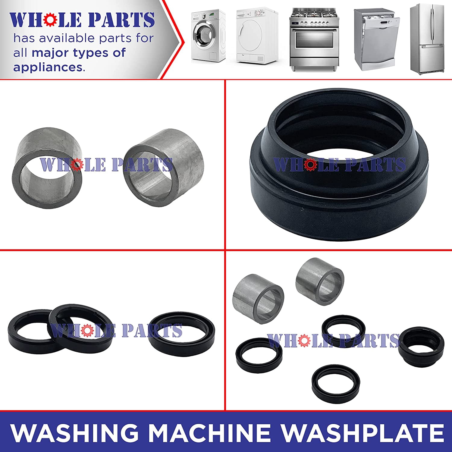 Whole Parts Washer Center post Bearing and Seal Kit Part# 285203 - Replacement and Compatible with Some Admiral, Amana, Crosley, Estate, Inglis, Kenmore, Roper, Magic Chef, Maytag and Whirlpool Washer
