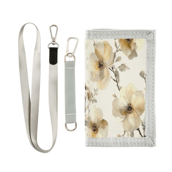 Cloth Purse Boys' Novelty Wallets Girls' Novelty Wallets Men's Wallets Women's Wallets Card Wallet Cash Wallet Student ID Bag Coin Wallet Cartoon Cream Flowers