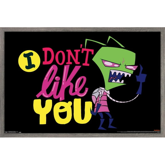 Invader Zim - I Don't Like You Wall Poster, 22.375" x 34", Framed