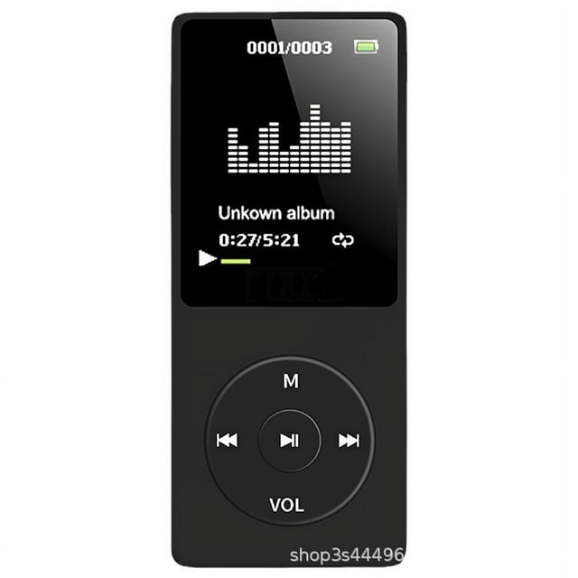 Mp3 clásico de 16 GB con batería ultralarga, duración de hasta 70 horas de reproducción de música con pantalla de 1,8 pulgadas, reproductor de MP3 deportivo pequeño para niños/adultos (ranura para tarjeta de memoria de hasta 128 GB) -A02S negro Sincero Electrónica