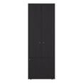thumbnail image 5 of Nmkwnr Wood Wardrobe with 4 Shelves, 3 Doors Storage Cabinet for Living Room, Bedroom, Dark Brown, 5 of 6