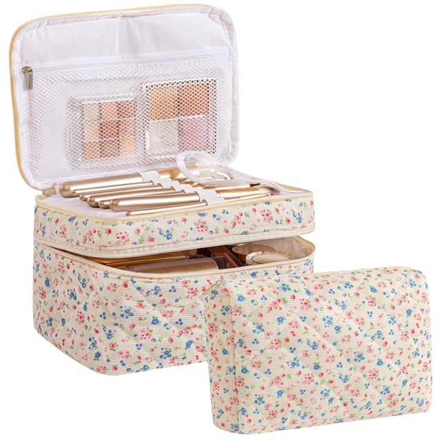Bolsa de maquillaje acolchada HBSelect Travel de algodón para mujeres y niñas