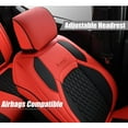 thumbnail image 6 of Coverado Custom Car Seat Covers Full Set Waterproof Faux Leather Seat Protectors, Fit for 2015-2023 F150, 2017-2023 F250 F350 Crew Cab, Red, 6 of 7