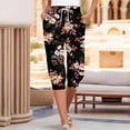thumbnail image 2 of YDLCAFD Capris For Women Print Pants Bottom High Waist Drawstring Joggers, 2 of 5