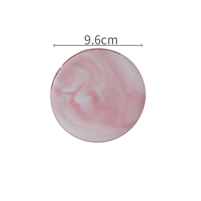 Ceramic Coaster Luxury Marble Pattern Electroplate Gold Line Porcelain Mats Table Decoration Accessories Kitchen Tool