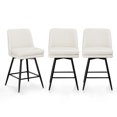 thumbnail image 5 of Zimtown Modern Bar Stools Set of 2, Swivel Barstool Counter Height Bar Chair, Kitchen Island Barstool 2 Pack, Off-White, 5 of 8