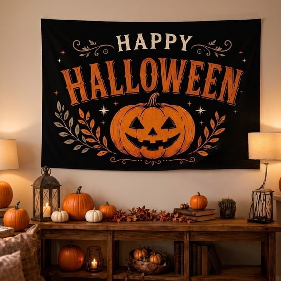 Halloween Banner Decorations, Large Seasonal Outdoor Backdrop | Single-Sided Polyester with 4 Corner Grommets for Porch, Wall, Garage, Yard, Party and Haunted House Decor (71in × 45in)