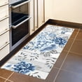 thumbnail image 5 of Blue Gray Floral Kitchen Rugs and Mats Wood Grain Floral Kitchen Mat Non Skid Washable Anti Fatiguee Kitchen Mats Waterproof  Carpet for Bedroom Bathroom Living Room, 31.5x19.7 inch, 5 of 6