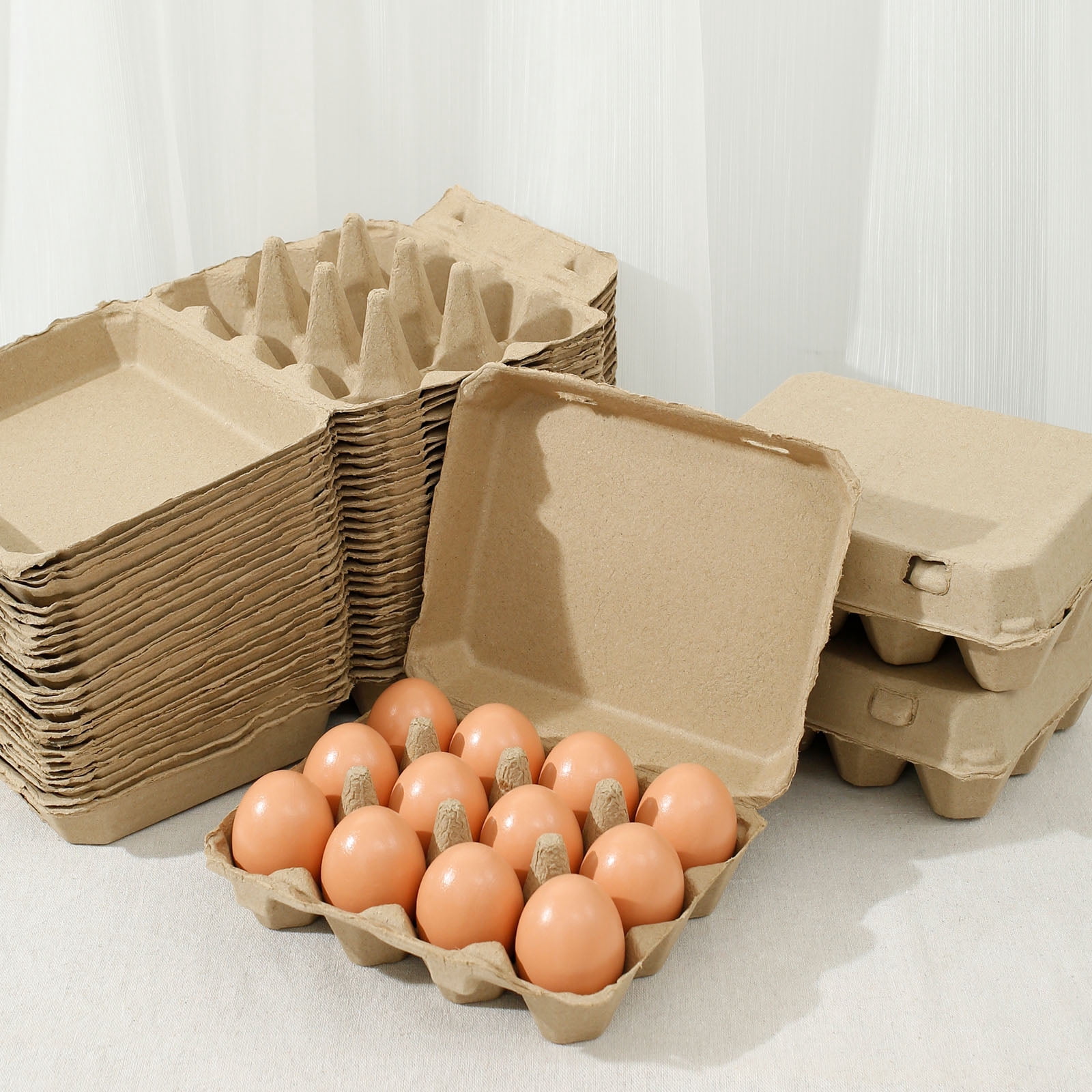 Wekvgz Egg Cartons Paper Pulp Empty Egg Cartons 3x4 Style Reusable Cardboard Egg Cartons Multipurpose Egg Carton Trays for Home Kitchen Fresh Duck Eggs Storage