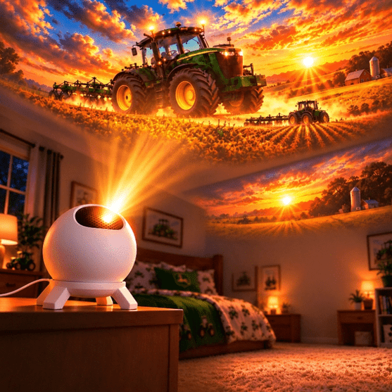 Tractor Dream Projector, 2-in-1 Night Light & Farm Scene Projector, Dual Function Decorative Lamp for Kids Bedroom Home Use