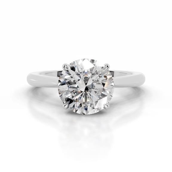 Blue Jewelry 2 Ct Round Cut Lab Moissanite – Wedding Rings – 14K White Gold Plated Ring – Solitaire with Accent Moissanite Rings for Women's – Wedding and Engagement Ring for Her