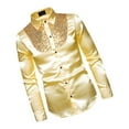 thumbnail image 4 of Camisa de lentejuelas Colcomx para hombre manga larga XL dorado, 4 of 6