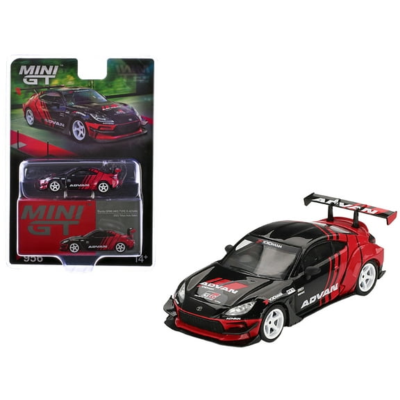 Toyota GR86 "HKS TYPE R ADVAN" RHD Black and Red "2022 Tokyo Auto Salon" Limited Edition 1/64 Diecast Model Car by Mini GT