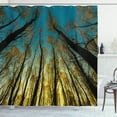 thumbnail image 1 of Ambesonne Forest Shower Curtain, Trees Sunrise Pastoral, 69"Wx70"L, Yellow Blue Black, 1 of 3