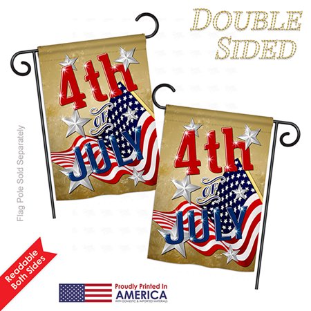 Angeleno Heritage G135072-BO 4th of July Americana Fourth Impressions Decorative Vertical 13" x 18.5" Double Sided Garden Flag