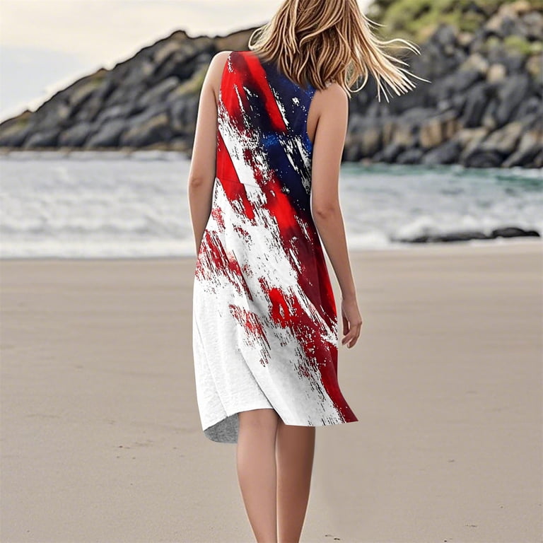 Bodycon Dresses For Women, American Flag Casual Tank Sundress With Pockets  4Th Of July Boho Beach Tshirt Dresses White Prom Blazer Dress Women Sexy  Elegant Dresses Cocktail (XXL, White) ZMTing - Walmart.com