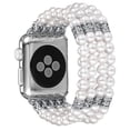 thumbnail image 3 of fastgo Compatible with Apple Watch Band 42mm 44mm 45mm Pearl Beaded Elastic Bracelet Women Girl for iWatch 7 6 SE 5 4 3 2 1(White), 3 of 6