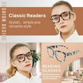 thumbnail image 2 of OCCI CHIARI Big Trendy Reading Glasses for Women 1.0 1.25 1.5 1.75 2.0 to 6.0 Square Readers with Spring Hinges Clear Vision (Leopard 150), 2 of 6