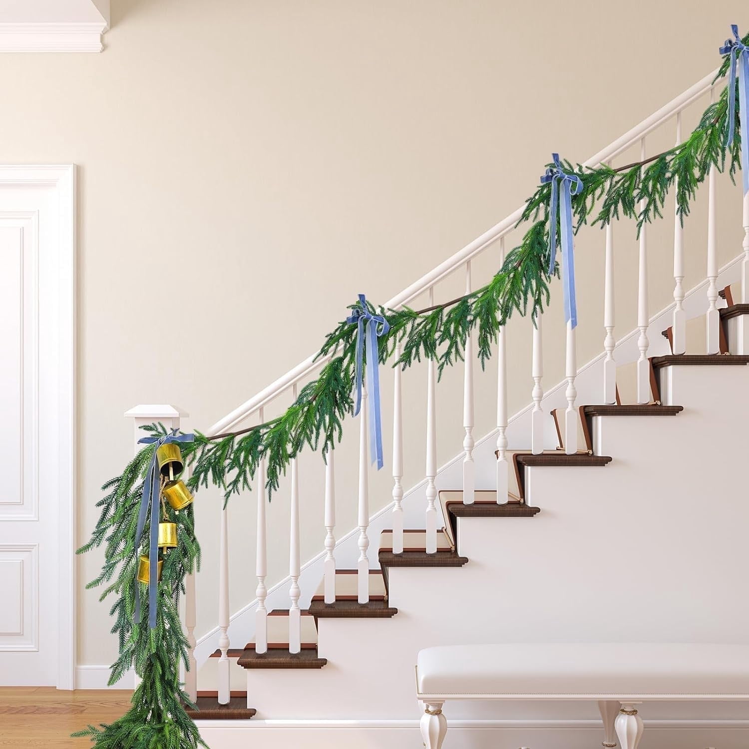National Tree Company Pre-lit Christmas Garland 9ft - 50 White Lights, Wispy Willow Design