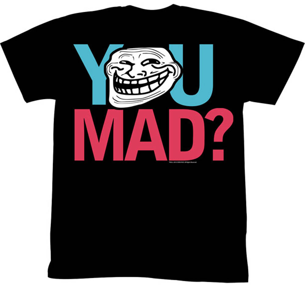 Trollface Coolface You Mad Funny Meme Adult TShirt Tee