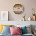 thumbnail image 3 of Wall Clock Khaki Wood Grain Clocks PVC Silent Non-Ticking Battery Operated Decorative Brown Ombre Wooden Round Clock for Home Living Room Kitchen Bedroom Office School Wall Decor 10 Inch, 3 of 9