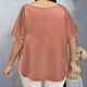 thumbnail image 3 of Camiseta Casual de Cuello Redondo de Color Sólido, Camisetas de Verano de Tamaño Más de las Mujeres para el Uso Diario, 3 of 6