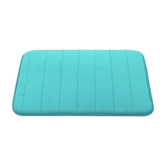 REGALWOVEN Household Memory Foam Bath Rug Non-slip Absorbent Mat Rug Shower Carpet, Turquoise Blue 24" x 16"