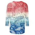 thumbnail image 5 of Qetyuw Womens Independence Day Shirts Plus Size Patriotic Red White and Blue Graphic Tshirts Loose Fit 3/4 Sleeve Tees Breathable Round Neck Blouses Tops Summer Tops for Women 2024, 5 of 5