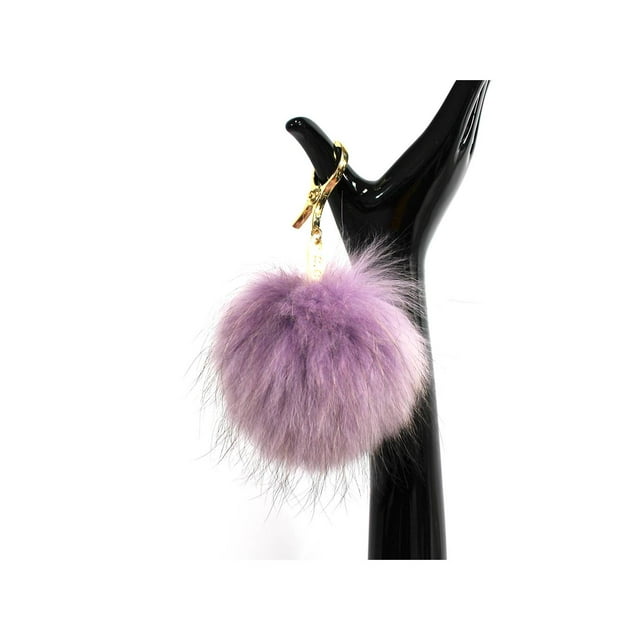 CC Porte-Clés en Fausse Fourrure pour Cellulaire, Lilas
