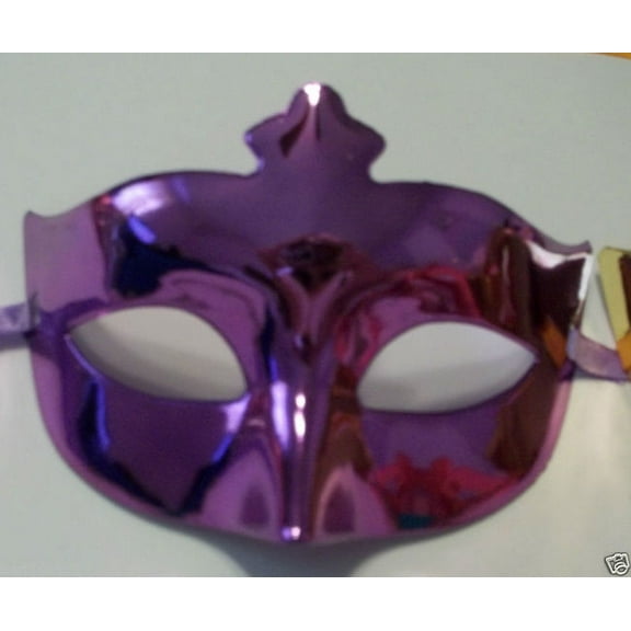 Purple Venetian Mardi Gras Masquerade Metallic Party Mask