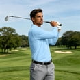 thumbnail image 5 of Men's Breeze Polo Shirt Long Sleeve Golf Shirts Quick Dry Lightweight Button Casual Collared Shirts, L, 5 of 8