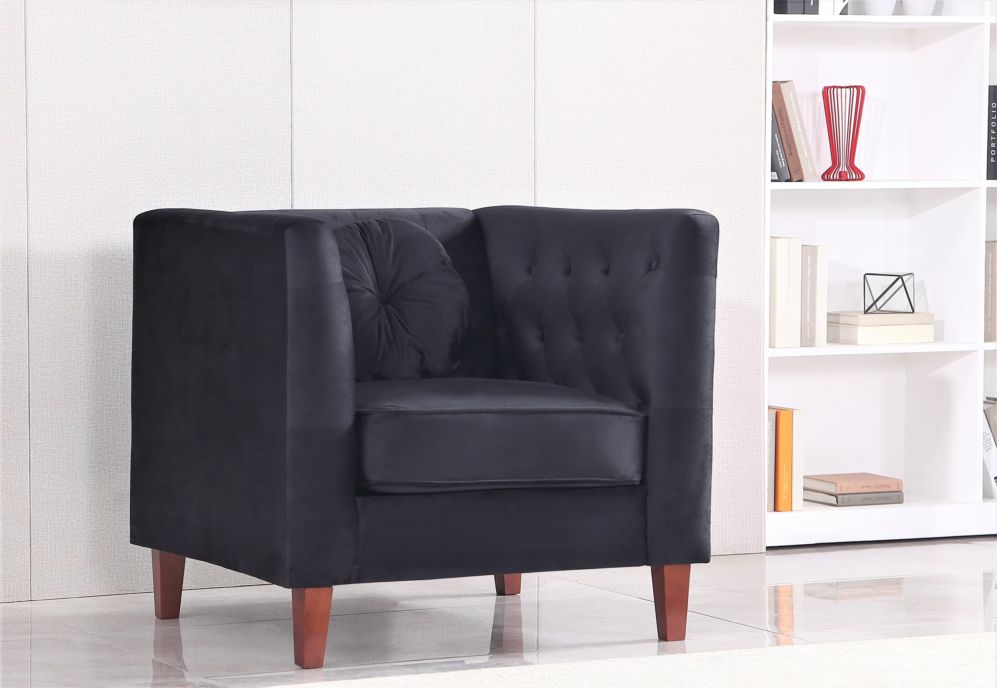 Uspridefurniture Chesterfield Chair, Black