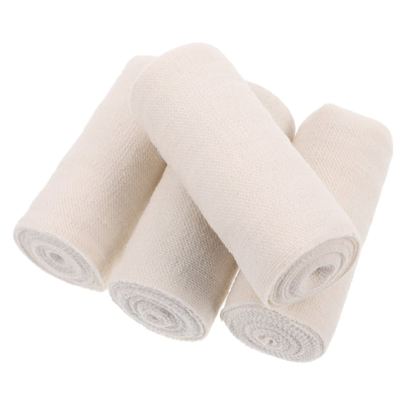 WHAMVOX Elastic Cotton Bandage Wrap for Sports Support White Adjustable Elasticity 4 Rolls
