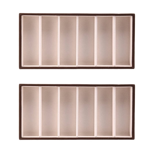 2X Vitrina de 6 Anteojos, Caja de Almacenamiento de Gafas de Sol, Gafas, Soporte de Bandeja de Exhibición