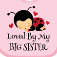 thumbnail image 4 of Inktastic Little Sister Ladybug Girls Baby Bib, 4 of 4