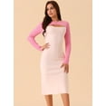 thumbnail image 3 of DARING DIVA Crew Neck Stretch Cutout Midi Sweater Dress XL Pink-Light Pink, 3 of 5