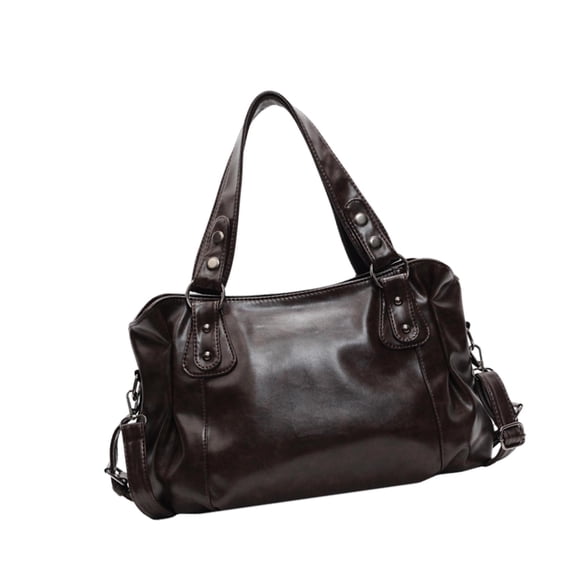 Bolso de hombro para mujer, de gran capacidad, versátil, para ir de compras o vacaciones. Café