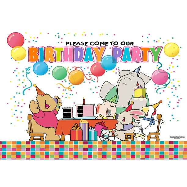 25 Kids Party Invites with Envelopes Kids Birthday Invitations