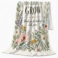 thumbnail image 2 of Botanical Wildflower Butterfly Thank You, Cozy Friendship Quote Scene, Warm Flannel Blanket for Living Room and Reading Nook, Art Lovers Friendship Gift, Artistic Home Decor, 2 of 9