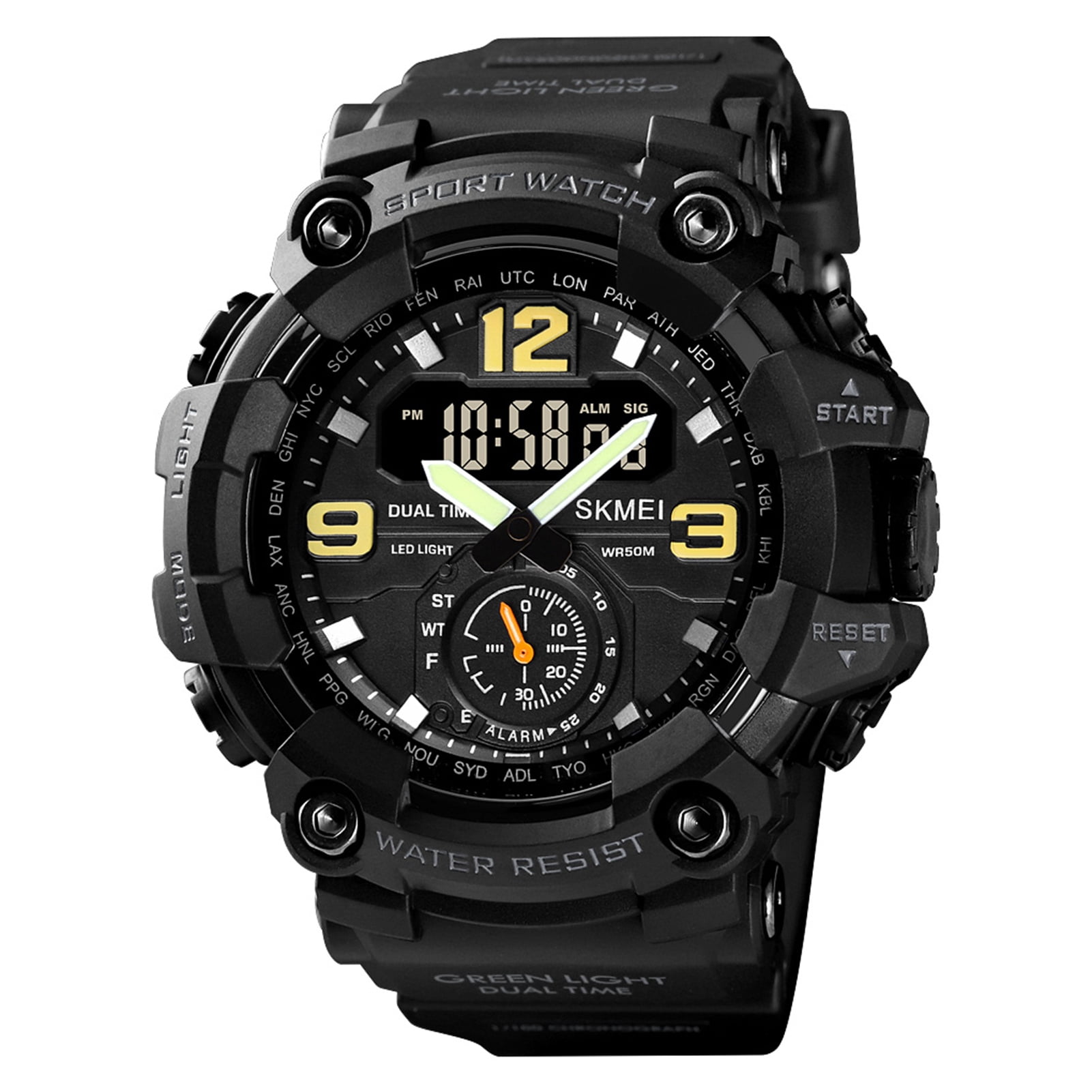 Unisex Dual Display Analog Digital Sports Watch with Alarm Stopwatch 5ATM Buy Men main image 4