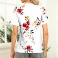 thumbnail image 4 of Enjoytime Short Sleeve Tops for Women Floral Printing Summer Plus Size Shirts Loose Business Casual Work Blouse, 4 of 7