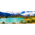 thumbnail image 2 of Beautiful autumn landscape with turquoise lake Lago di Castel San Vincenzo, Molise, Italy 1000pc Panoramic Puzzle, 2 of 2