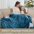 thumbnail image 7 of Towallmark Electric Heated Blanket Throw, 62" x 84" Super Cozy Soft Flannel Heated Throw with 4 Fast Heating Levels & 4 Hours Auto Off, Machine Washable, Home Office Use, Teal, 7 of 7