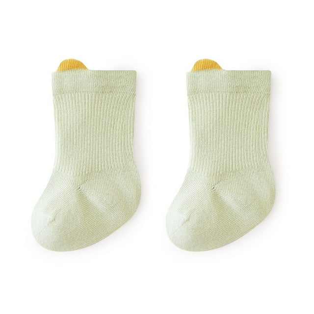 HAiming Baby's Cotton Cute Socks Soft Ribbed Comfy Breathable Solid Color Trendy Clothes for Boy Girl