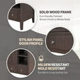 thumbnail image 4 of 36 Inch Bathroom Vanity Base Only, Single Bathroom Vanity Base with Two Door Cabinet, 2 Drawers and 2 Open Adjustable Shelves, Bathroom Vanity Cabinet Without Sink, Solid Wood Frame (Brown), 4 of 9